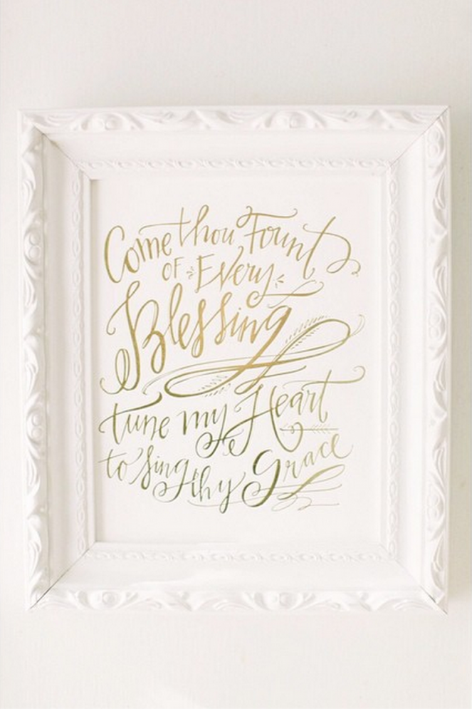 Come Thou Fount Letterpress by Lindsay Letters